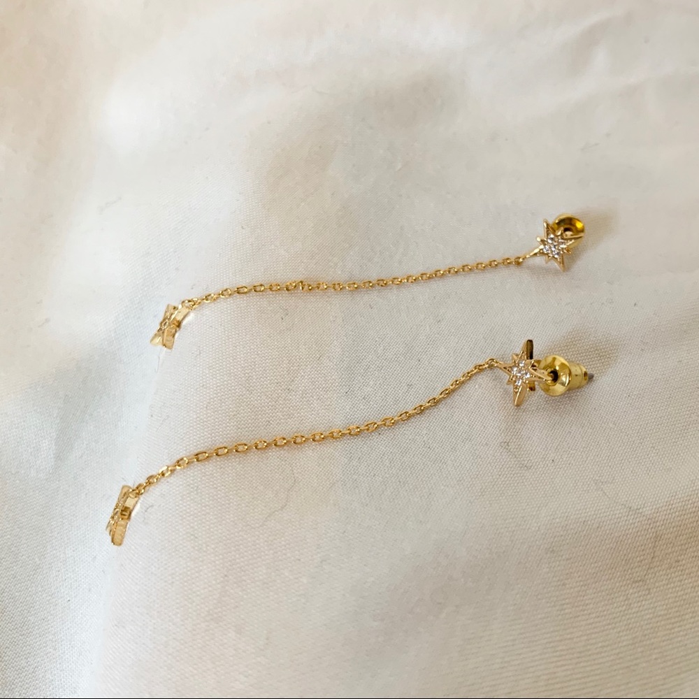 ✨ 14K Gold Dipped Cubic Zirconia Star Earrings